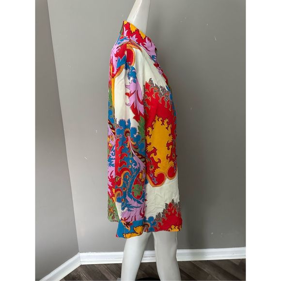 ETRO MULTI-COLOURED PAISLEY PRINT SILK SHIRT US 6 $1150 - Picture 6 of 10